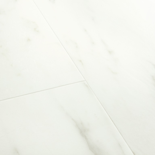 QUICK STEP : MARBLE CARRARA WHITE ORO BASE VINYL FLOORING TILES LVT AVSTT40136