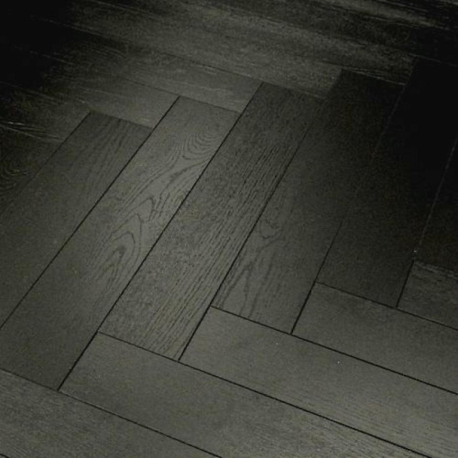 Vintage Herringbone Oak 12mm Black Laminate Flooring