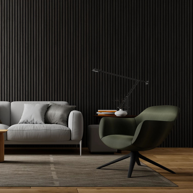 Acoustic Wall Panel Black Oak 60cm x 240cm