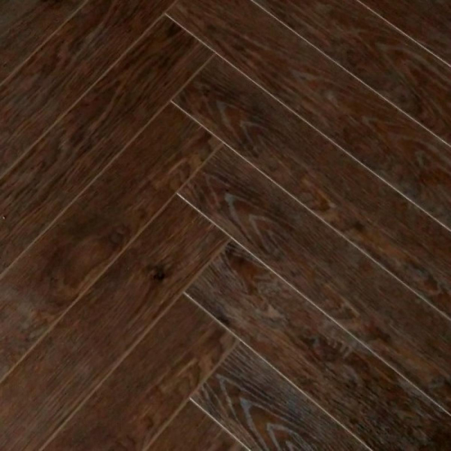 Vintage herringbone Chocolate walnut 12mm laminate flooring