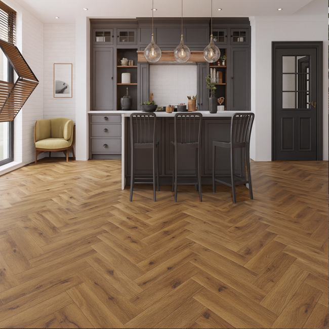 Vintage Herringbone Traditional Oak 12mm v groove Parquet Laminate Flooring