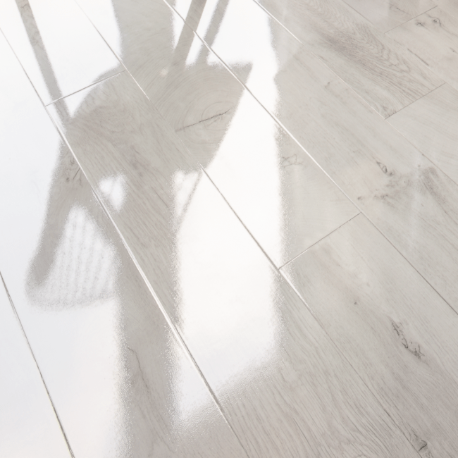 Kaindl Fresco snow oak 12mm high gloss V groove laminate flooring