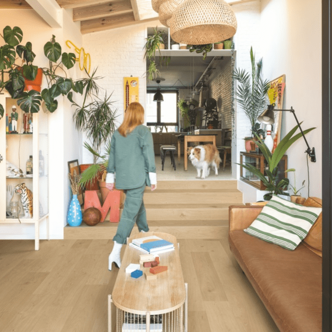 QUICK STEP : COAST OAK BEIGE BLOS BASE VINYL FLOORING TILES LVT AVSPT40321