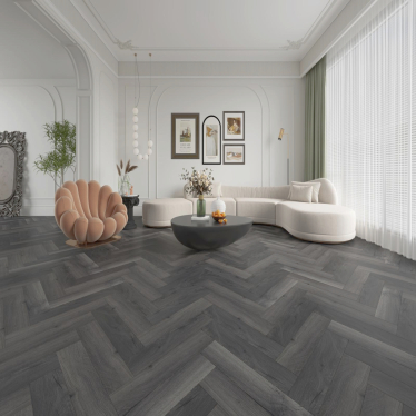 Vintage herringbone Century grey oak 12mm laminate flooring