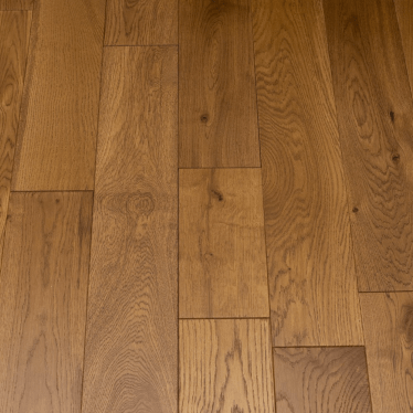 Golden Oak Engineered Wood Flooring Brushed and Lacquered 125mm Beveled Edges 14mm Thick