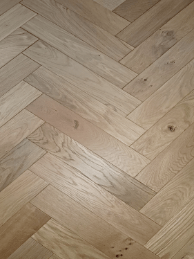 Herringbone Engineered Wood Parquet Flooring Brushed UV Lacquered Natural Oak 15mm
