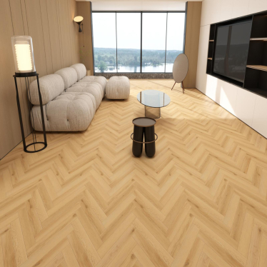 Vintage herringbone blond oak 12mm v groove laminate flooring