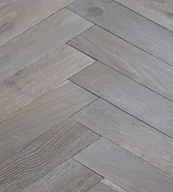 Herringbone Engineered Wood Flooring 15mm Smoked Grey Brushed and Oiled