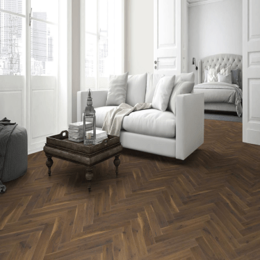 Vintage herringbone coffee oak 12mm v groove laminate flooring