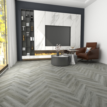 Drift wood herringbone 5mm SPC LVT Click flooring. **Built in underlay**