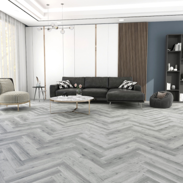 Arctic oak herringbone 5mm SPC LVT Click flooring. **Built in underlay**
