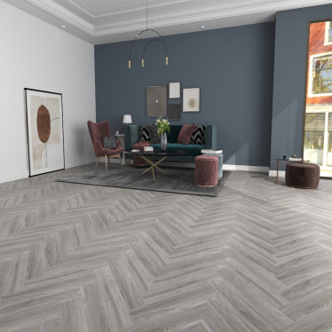 Nordic oak herringbone 5mm SPC LVT Click flooring. **Built in underlay**