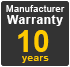  Manufacturer Warranty 10 years
