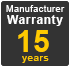  Manufacturer Warranty 15 years